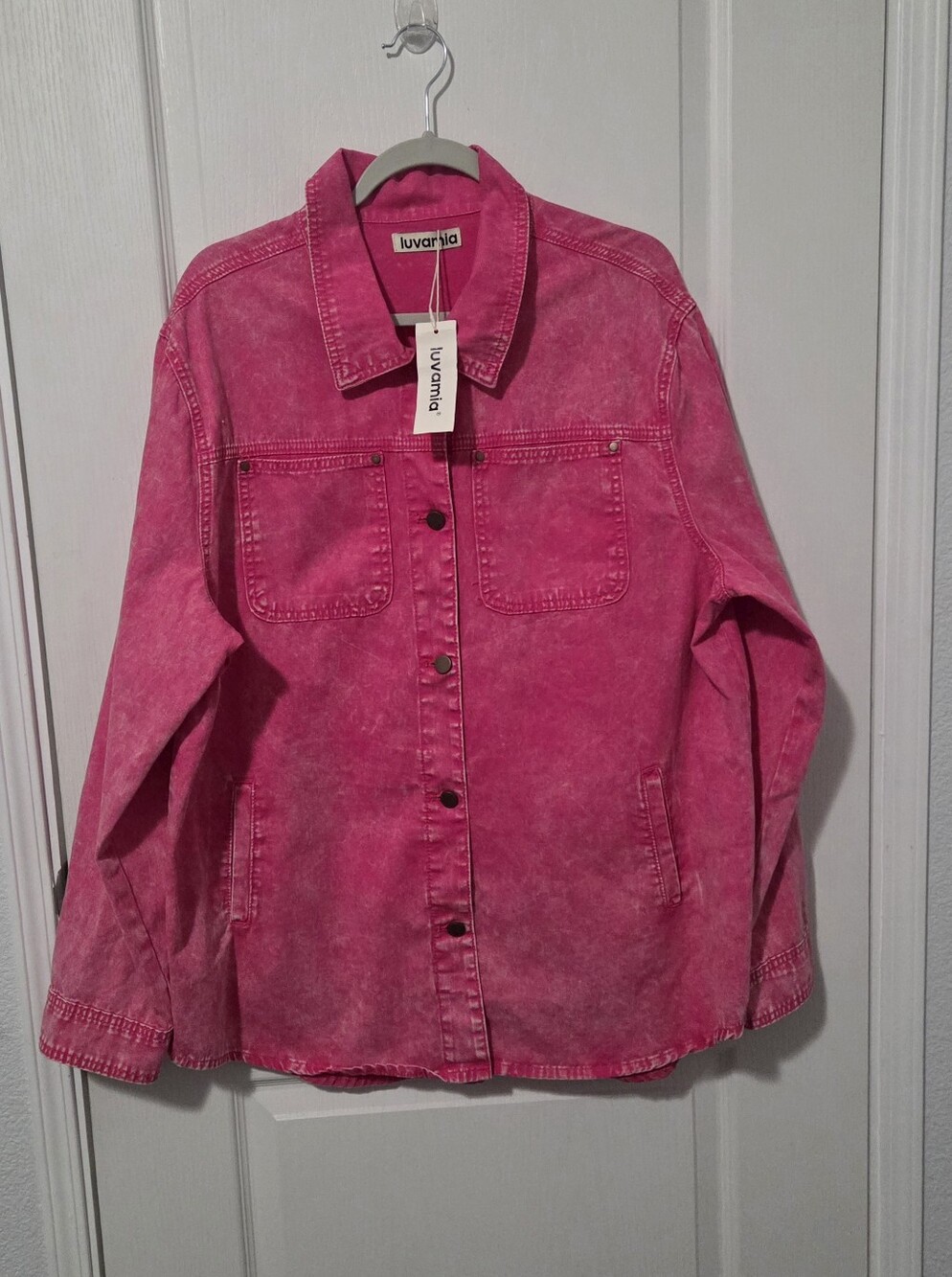 Luvarria Pink Washed Denim Jacket